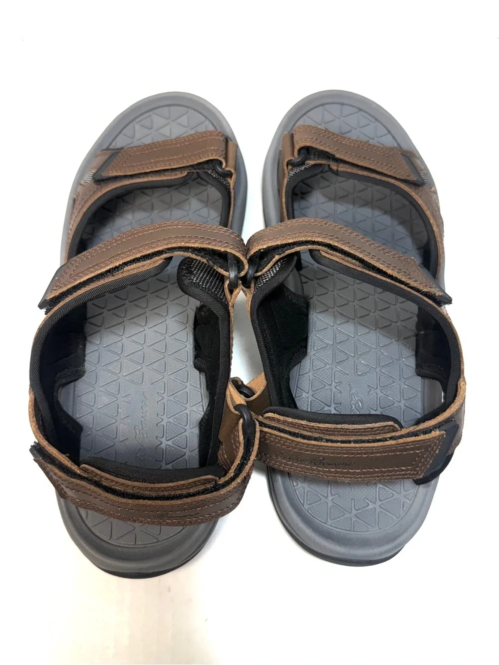 NEW Eddie Bauer Men’s Hank Sporty River Sandal Dual Straps Brown Leather Size 13